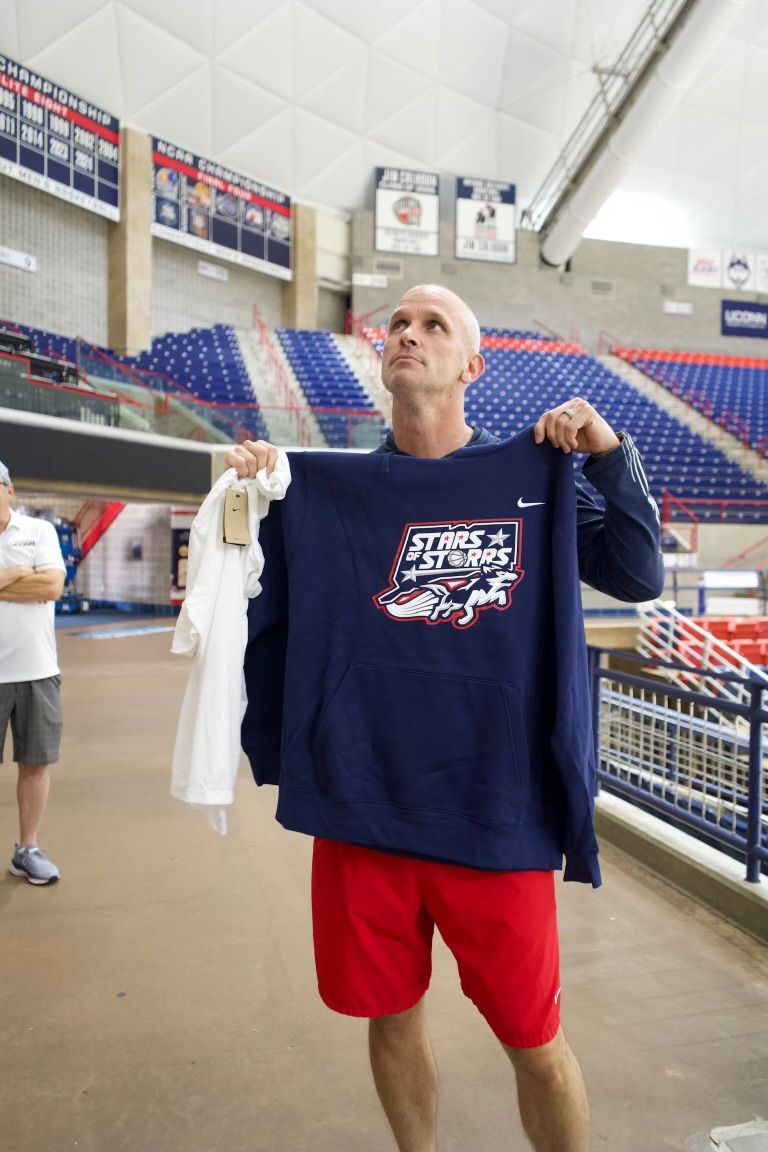 Team gear at Gampel Pavilion in Storrs