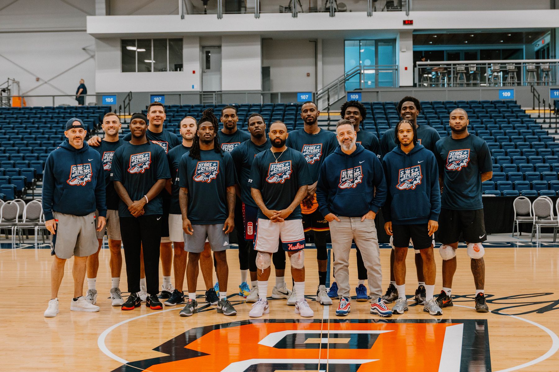 The Stars of Storrs team lined up on the court